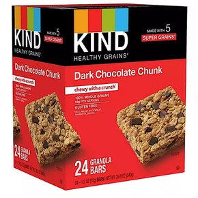 카인드 헬시 그레인 츄이 그래놀라 바 다크초콜릿 청크 맛 KIND Healthy Grains Bars 24개입