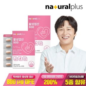 활성 엽산 800 60정 2박스 4개월분 / 5-MTHF 비타민 미네랄 5종