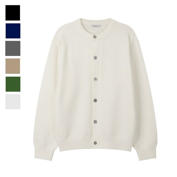 남자 사일 소프트 모달 라운드 니트 가디건 AS-CAA-Q026-아이보리