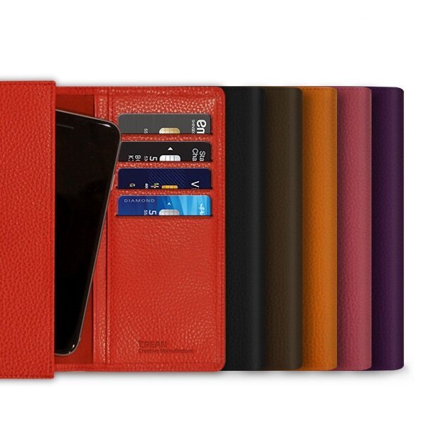 천연 소가죽 지갑형 케이스