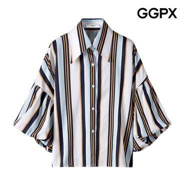 GGPX 믹스 스트라이프 벌룬 셔츠 (GP6SH016F)