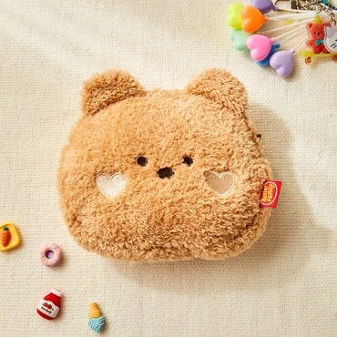 BUTTER(버터) [버터샵] 폭신폭신 버터곰 페이스 파우치 브라운