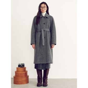 구호 플러스 Belted Single Long Coat  Grey (KE4X30M033)