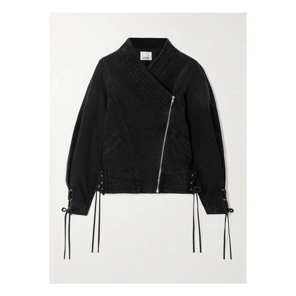 에디나 레이스업 패널 데님 재킷 블랙 1647597357878962