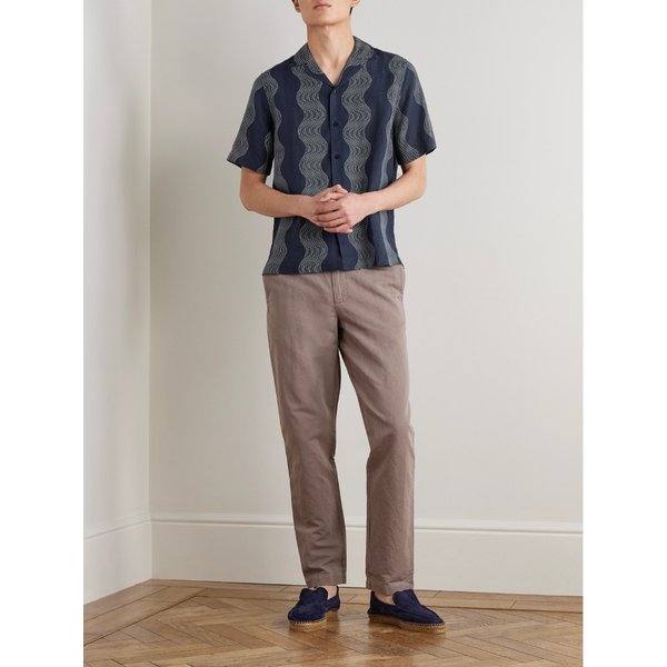 프레스코볼 카리오카 로베르토 캠프칼라 스트라이프 리넨 셔츠 46376663163008311