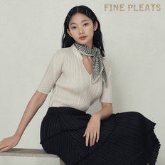[FINE PLEATS] 피네 플리츠 차이나 카라 베이직 탑 아이보리