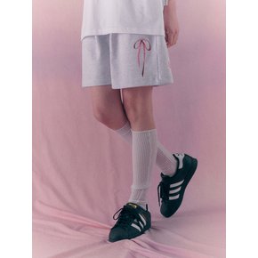 Ribbon shorts Bermuda Sweat Shorts Pants ASP701 (White-Melange)