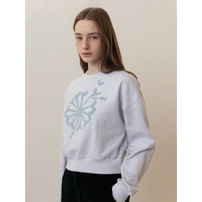 A BOUCLE FLOWER SEED SWEATSHIRT_WHITE GREY