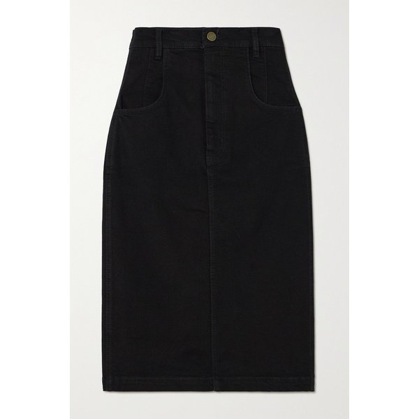 하이 웨이스트 데님 스커트 블랙 1647597325681816