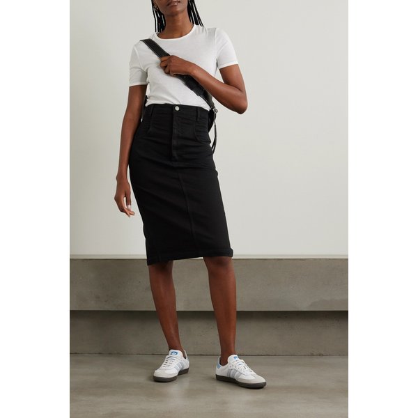 하이 웨이스트 데님 스커트 블랙 1647597325681816