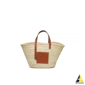 로에베 Large Basket bag in palm leaf and calfskin (327.02.S81 2435) (바스켓백 라지)