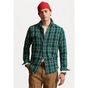 폴로 랄프로렌 클래식 핏 플레이드 FLANNEL WORKSHIRT - 셔츠 - 그린 네이비 멀티 9521096