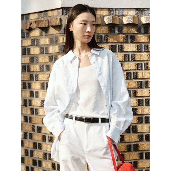 소프트 스트라이프 셔츠_WHITE