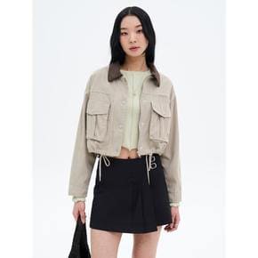 칼라 배색 코튼 다잉 트러커  베이지 (355339LY4A)