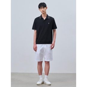 [24SS]솔리드 오픈 칼라넥 티셔츠  블랙 (BC4342C075)