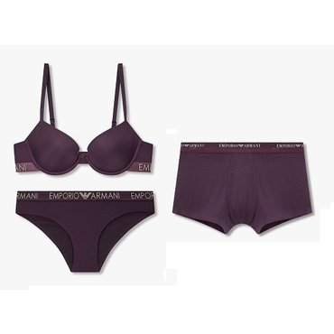 EMPORIO ARMANI 여성 마이크로 푸쉬업브라팬티&남성 레이온 커플속옷세트(0824385527,0824311531,0814312021)