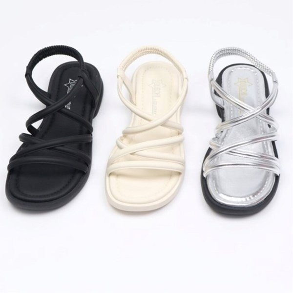 [옷자락] 여성 여름 무지 글래디에이터 스트랩 캐주얼 샌들