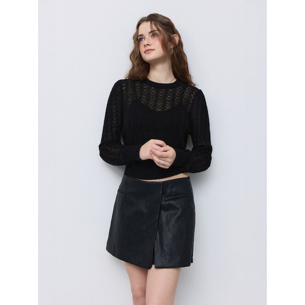 LEATHER MINI SKIRT PANTS
