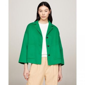 이스퀘어 4650272 Tommy Hilfiger Metal Flag Double Faced Jacket - Olympic Green