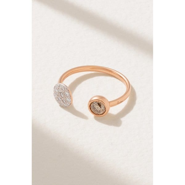 사비아 로듐 도금 18k 로즈 골드 다이아몬드 링 1647597316539726