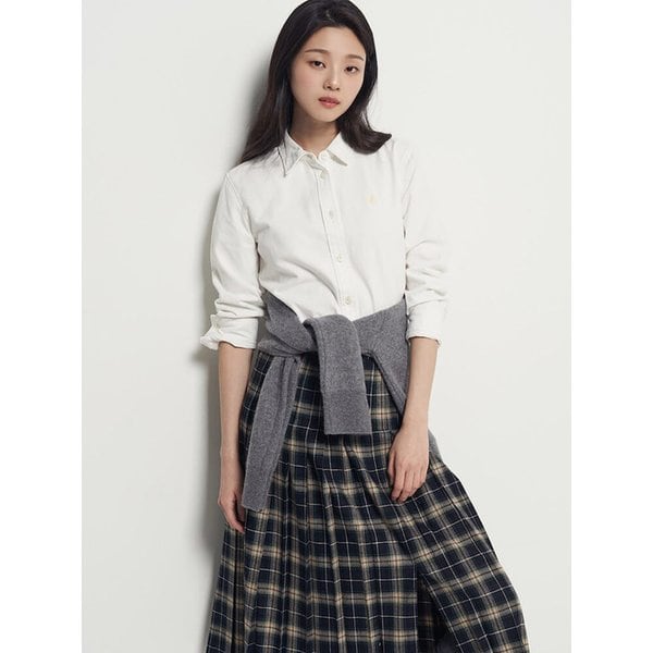 기모 데님 레귤러핏 셔츠  아이보리 (BF5X64C030)