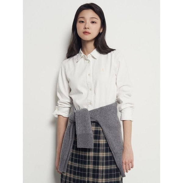 기모 데님 레귤러핏 셔츠  아이보리 (BF5X64C030)