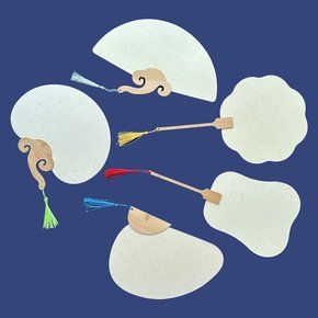 맘아트 고급 대나무 종이 부채 만들기 구름 꽃 선녀 조개 무지 부채