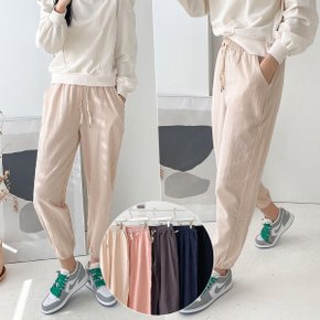 스프링 조거 밴딩팬츠  5color 코튼 린넨 트레이닝 여성바지 봄여름 신상 주머니있음