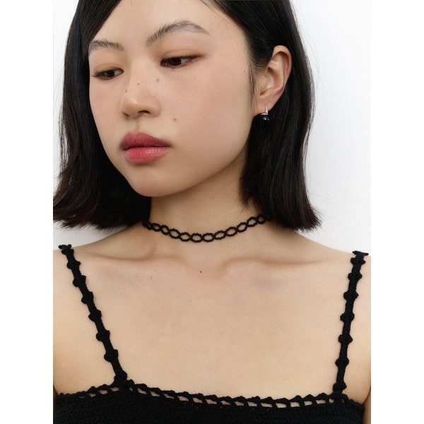 black bead lace chocker