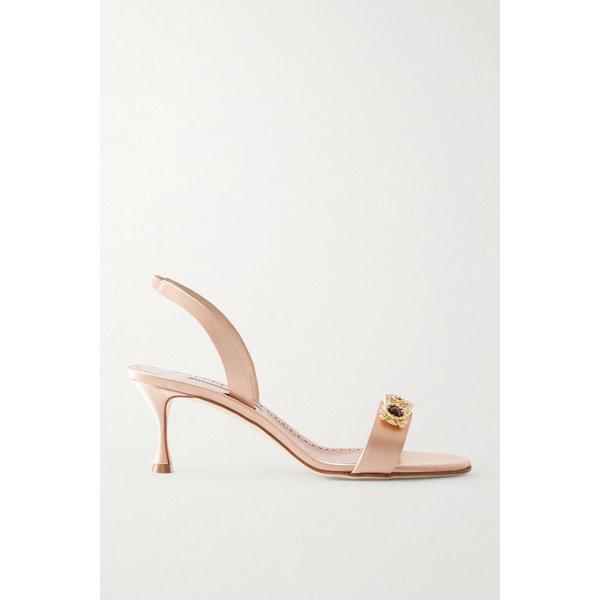 쿠피산 50 장식 새틴 슬링백 샌들 46376663162937480