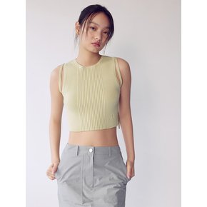 Strap Point Sleeveless Knit Top  Light Green (KE425UM01L)