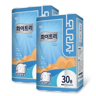  블랑에코 더 도톰한 3D 엠보싱 3겹 30롤 X 2개 천연펄프 화장지