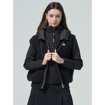 BLUDOT 소프트 부클 후드집업 베스트_BK