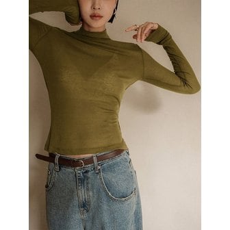 메무아 [단독] 프렌티 울 하프넥티(올리브)