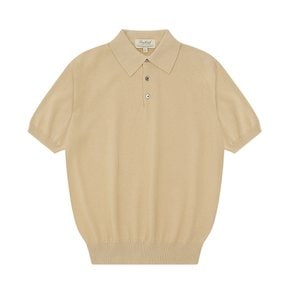 Essential Short Sleeve Polo Knit (Beige)