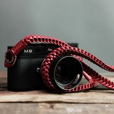 [Barton1972] 바톤 스트랩 브레이드 레드 Leather Neck Strap Braided Red