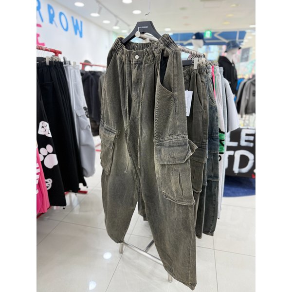[여주점] 남여공용, 벌룬 카고, 워싱데님팬츠 ,블랙JGZZ80844