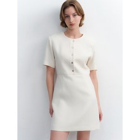 button mini dress_cream