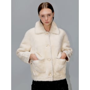 양털 아이보리 무스탕 _ Curling Ivory Shearling JK