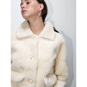 양털 아이보리 무스탕 _ Curling Ivory Shearling JK