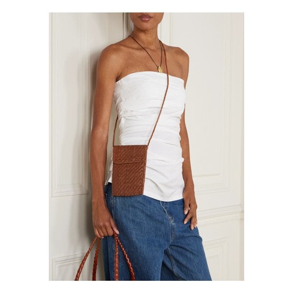 우븐 가죽 폰 케이스 탠 브라운 46376663162858116