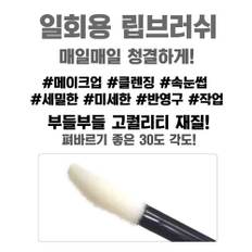 일회용 립브러쉬 50개입 x 4봉 블랙 휴대용 메이크업 브러시 립면봉 입술 립스틱 솔 붓 부자재