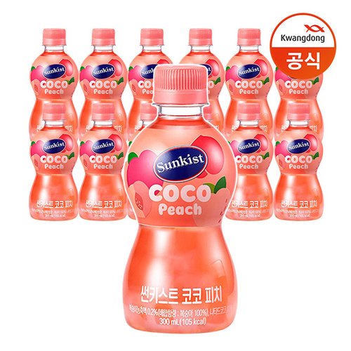 [광동] 썬키스트 코코 피치 300ml x12개