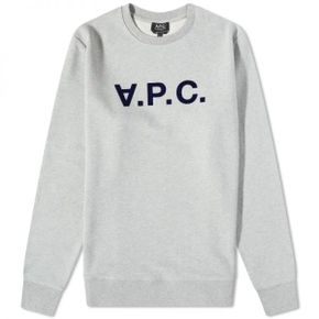 A.P.C. 아페쎄 VPC 로고 크루 스웨트 - 그레이 헤더  네이비 COFAX-H27378-PLA