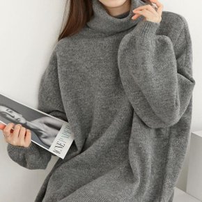 여자 터틀넥니트 오버핏 여리 벌룬긴팔 wool 긴팔티_P331863512