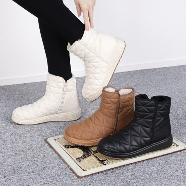 [옷자락] 여성 누빔패딩 방한 털안감 캐주얼 앵클부츠