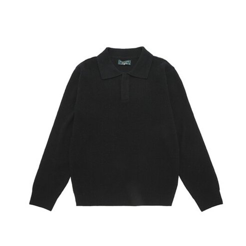 카운테스마라 F/W 포근하고 따뜻한 울믹스 립니트 블랙 카라 니트티 CSTW3B1111K0