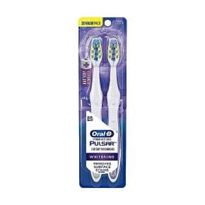 독일 오랄비 전동칫솔 OralB Pulsar 3D 화이트 배터리 Toothbrush Soft 2 Count Colors May Vary