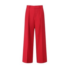 여성 원턱 와이드 팬츠 RED