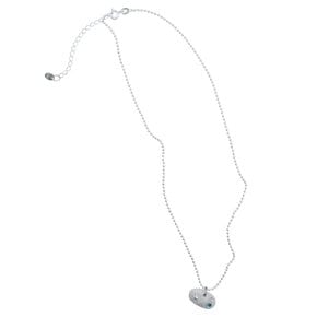 blue stone silver necklace-white